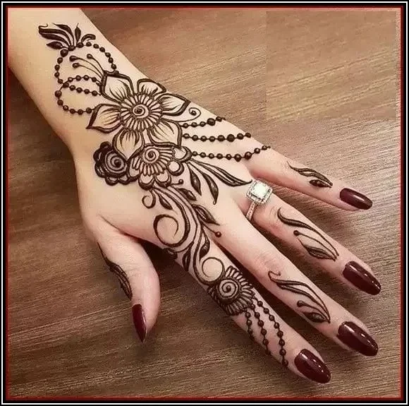Easy Front Full Hand Mehndi Design