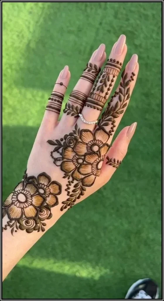 Front Full Hand Bridal Mehndi Design