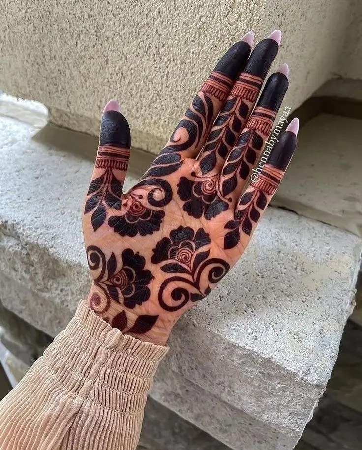 Back Side Mehndi Design Flower