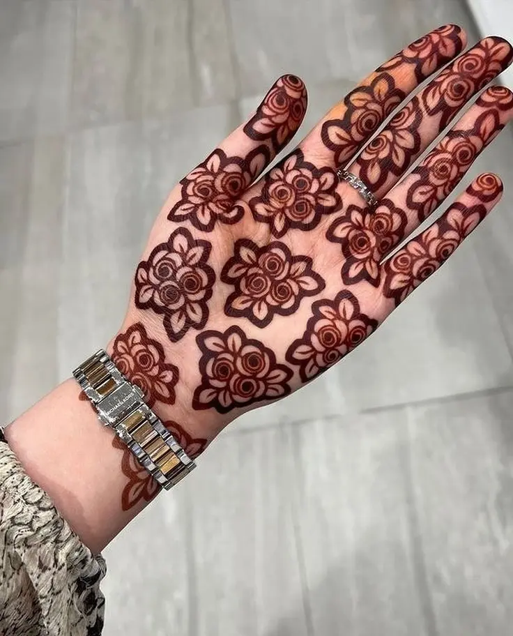 flower stylish back hand mehndi design