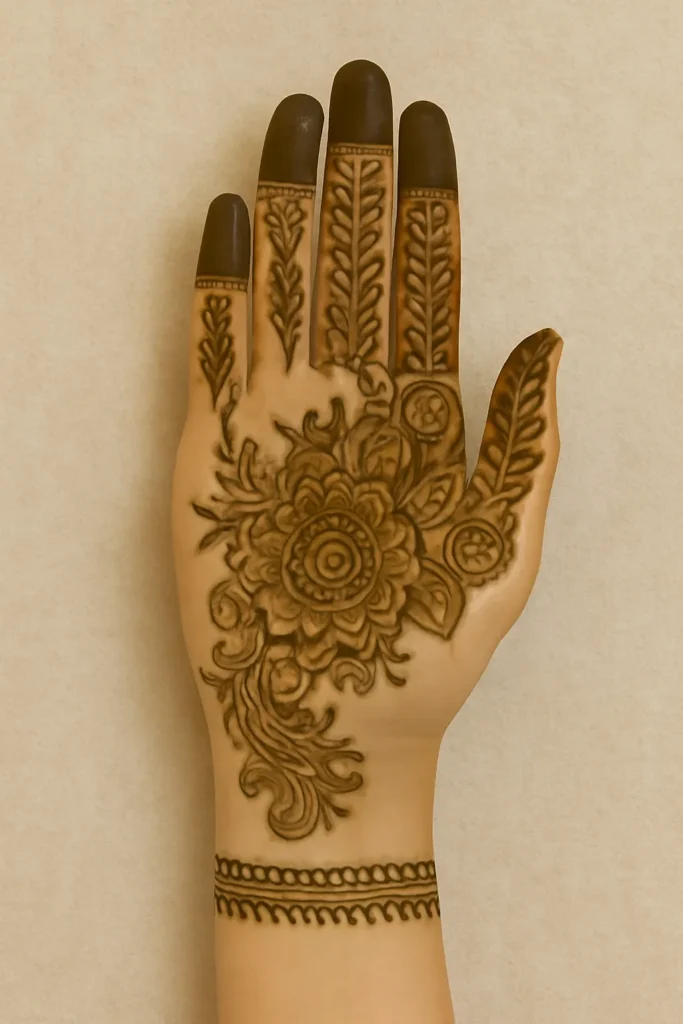 Mehndi Design Full Hand Front Side