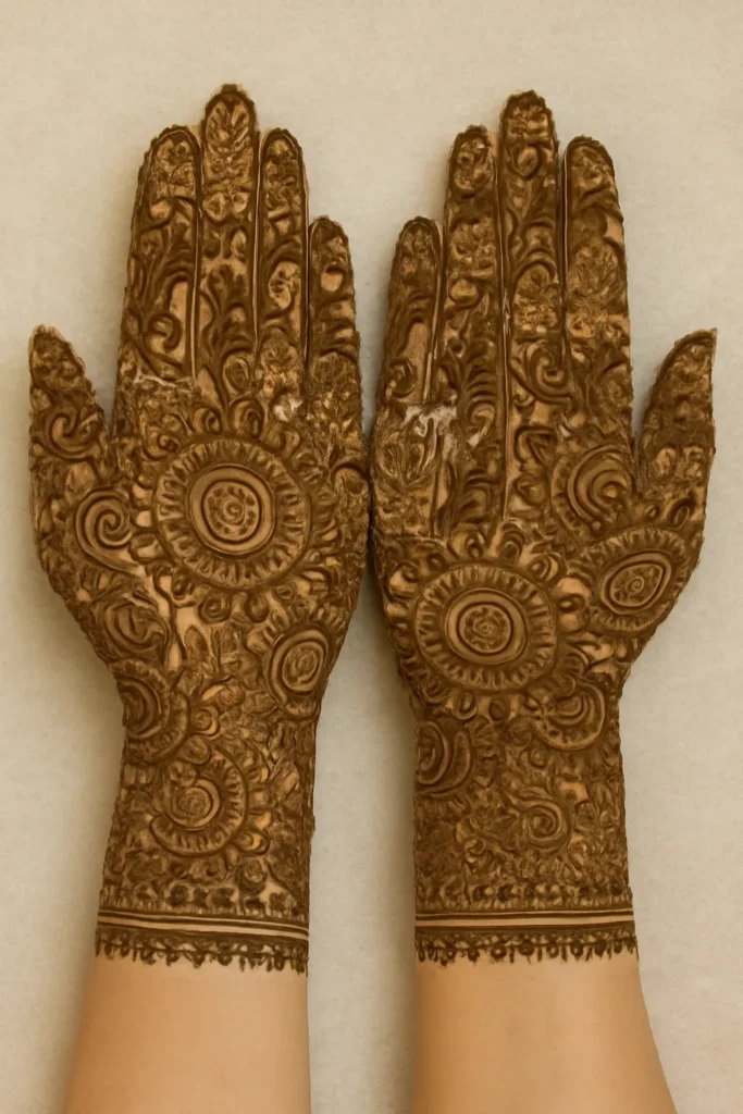 heavy full hand mehndi design