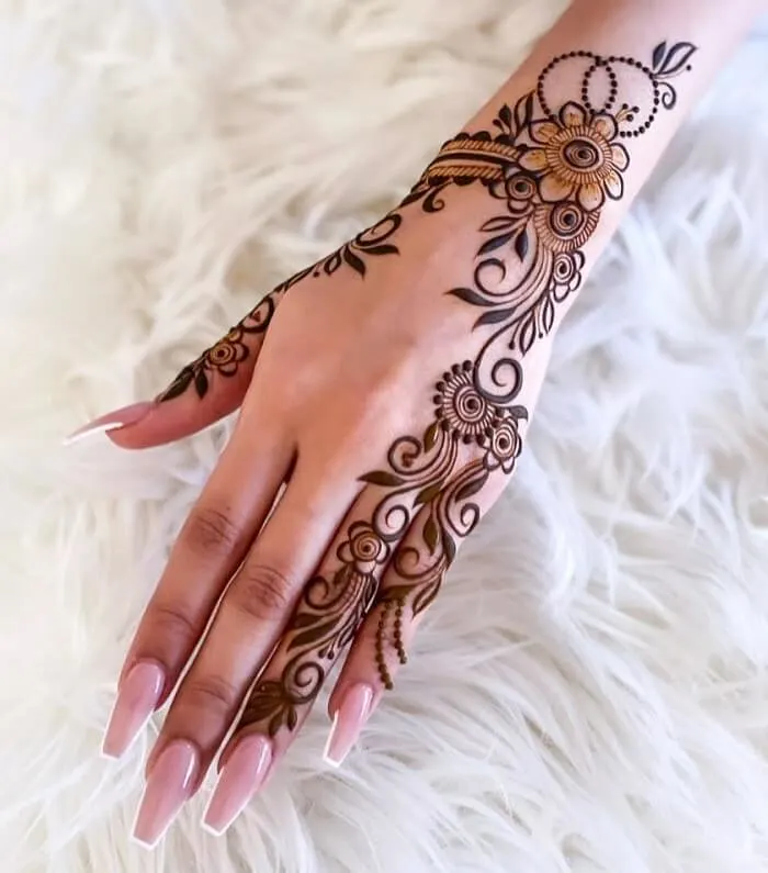 Back Hand Mehndi Designs for Raksha Bandhan