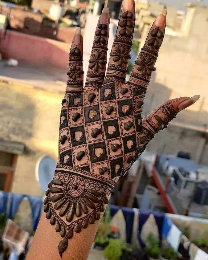 Front Hand Mehndi Designs for Raksha Bandhan