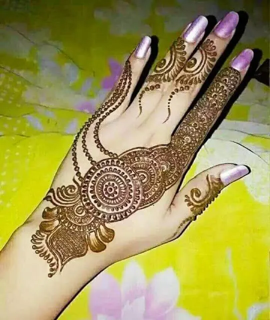 Front Hand Mehndi Designs for Raksha Bandhan