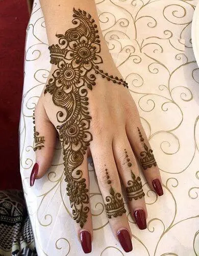 Front Hand Mehndi Designs for Raksha Bandhan