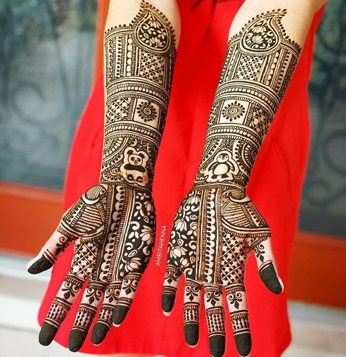 Minimalist Back Hand Mehndi Patterns for Rakhi