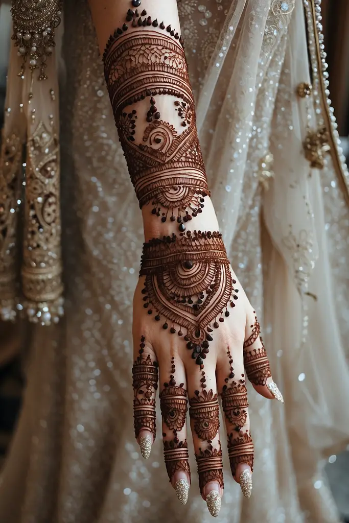 Simple Dulha Photo Mehndi Design