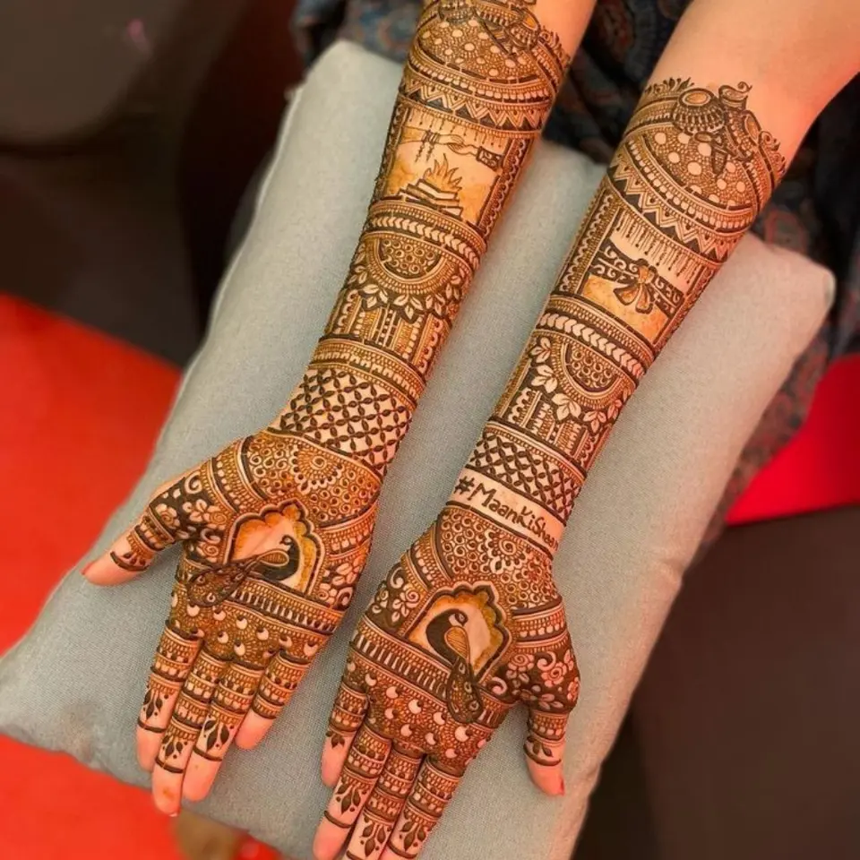 Back Side Flower Mehndi Design