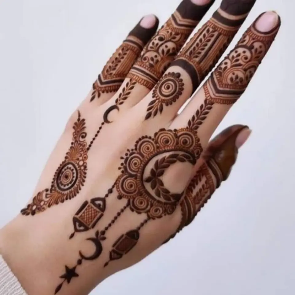 Flower Back Hand Mehndi Design