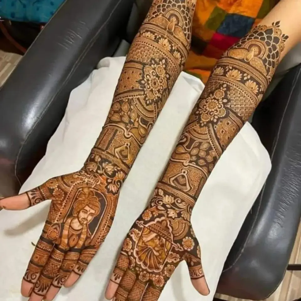 mehndi design flower back hand