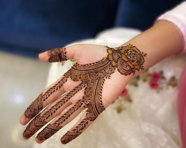Pakistani mehndi designs front hand Arabic