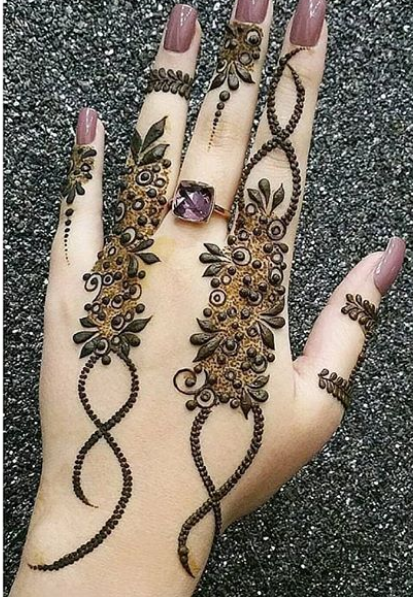 Pakistani Arabic mehndi design front hand