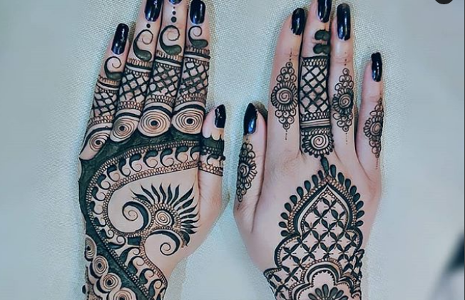 Front hand mehndi design Pakistani