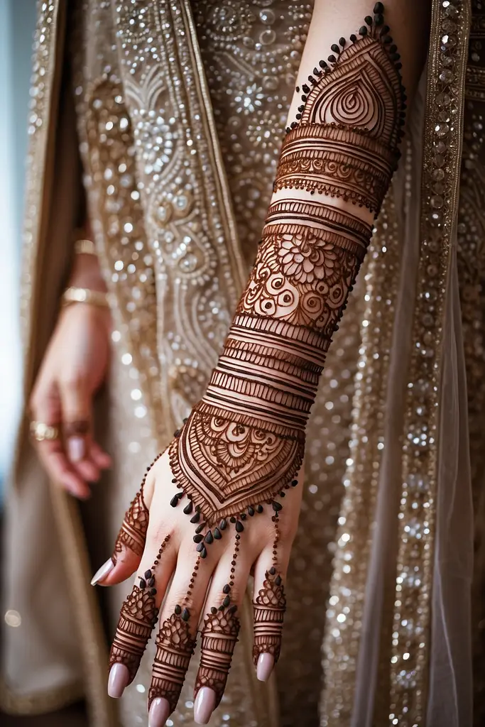 dulhan mehndi design simple full hand