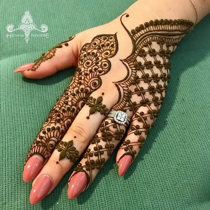 Indo-Arabic Fusion Mehndi Designs for Rakhi