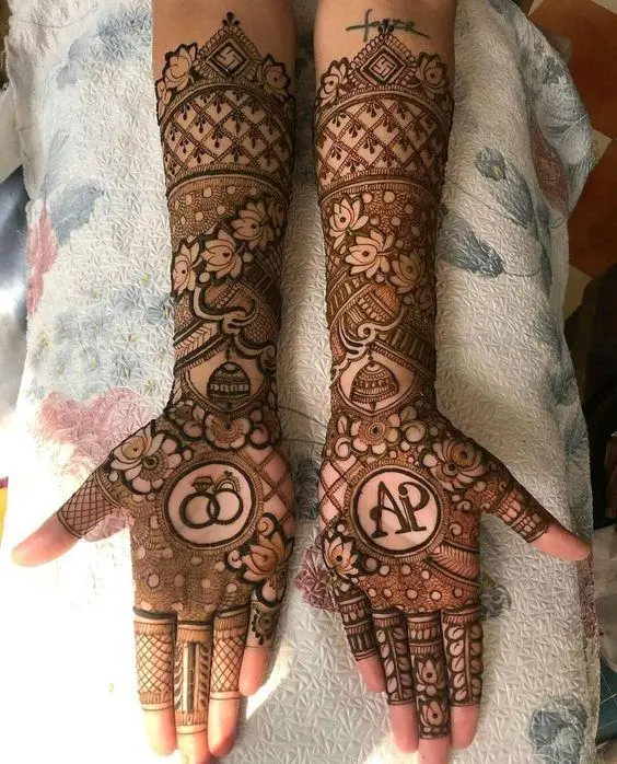 dulha dulhan mehndi design