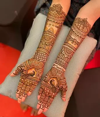 Half hand khafif mehndi design