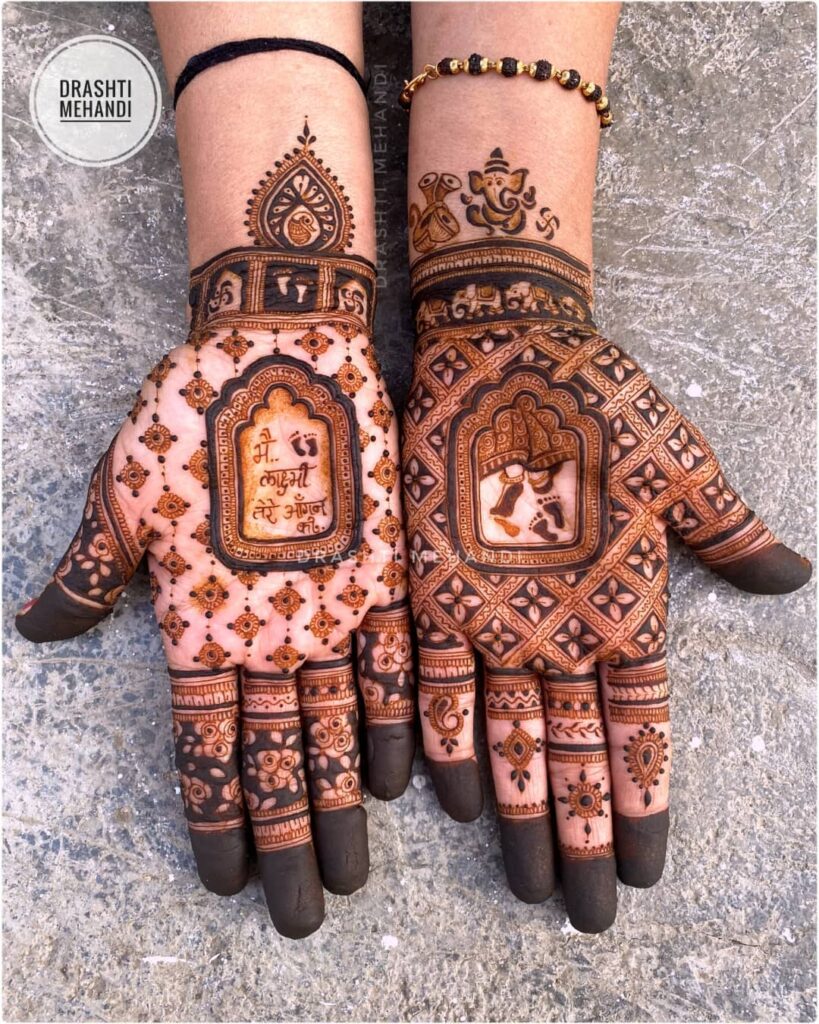 Best Front hand Palm Mehndi Design