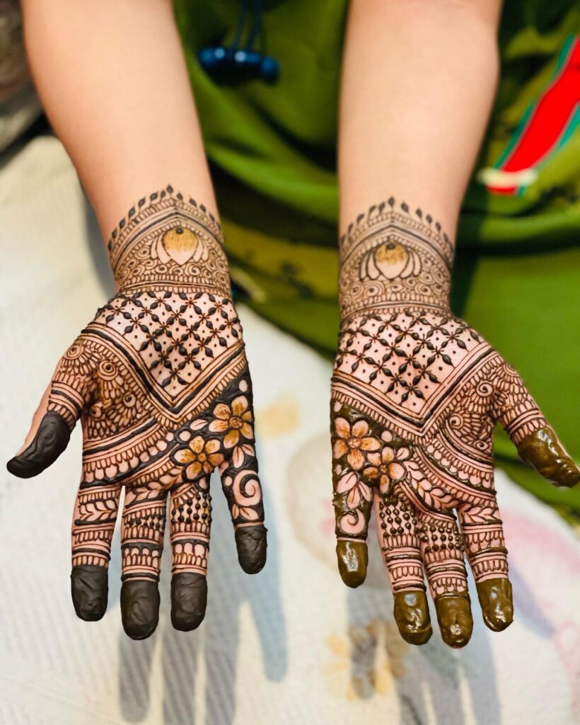 Best Front hand Palm Mehndi Design