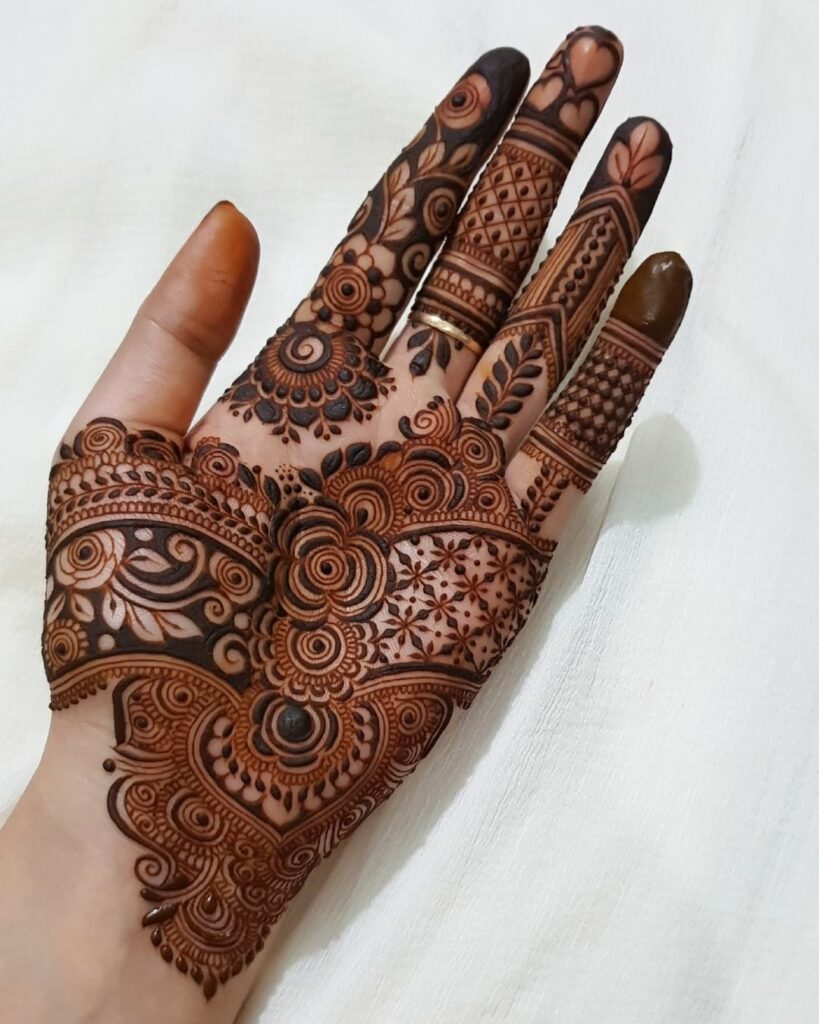 Best Front hand Palm Mehndi Design