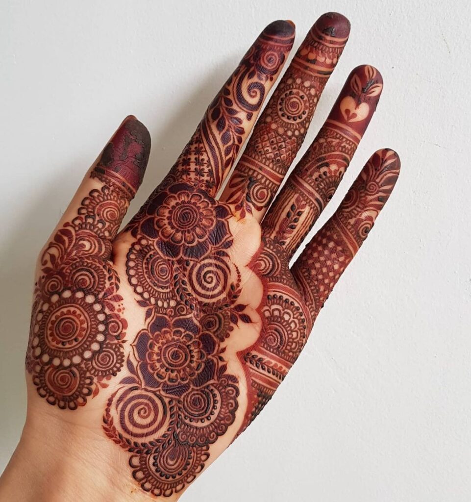 Best Front hand Palm Mehndi Design