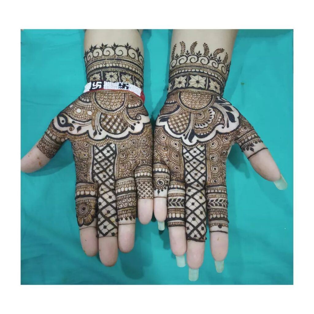Best Front hand Palm Mehndi Design