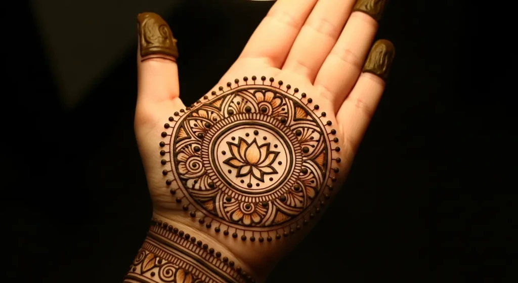 Mehandi Designs Simple Round Shape
