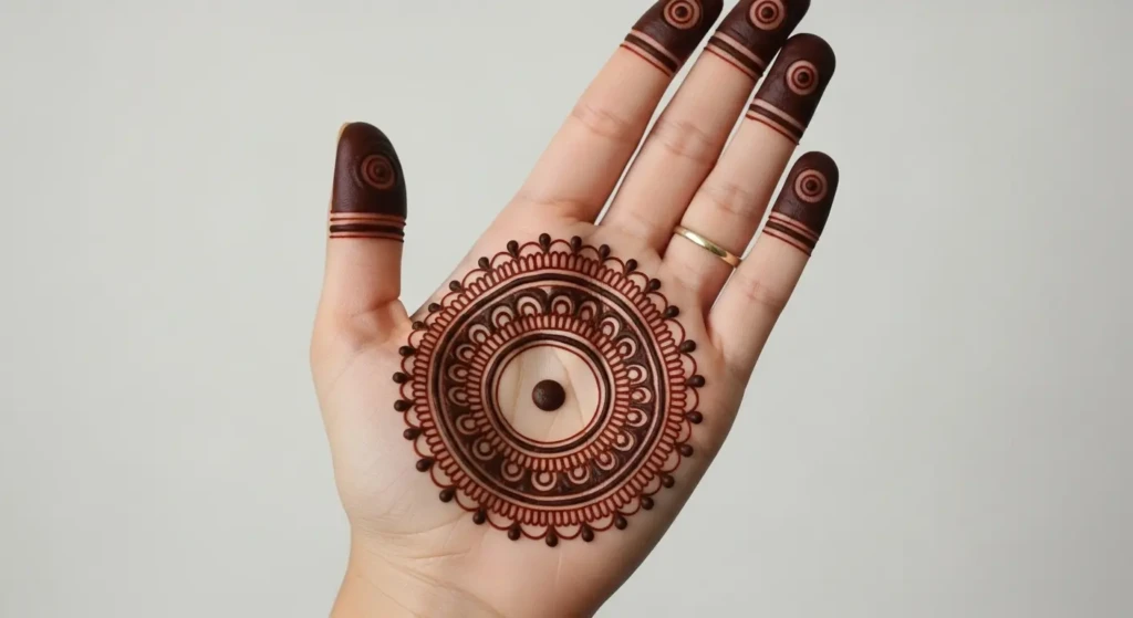 Mehndi Design Photo Round Shape Simple
