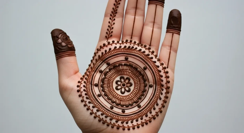Round Mehendi Design Simple
