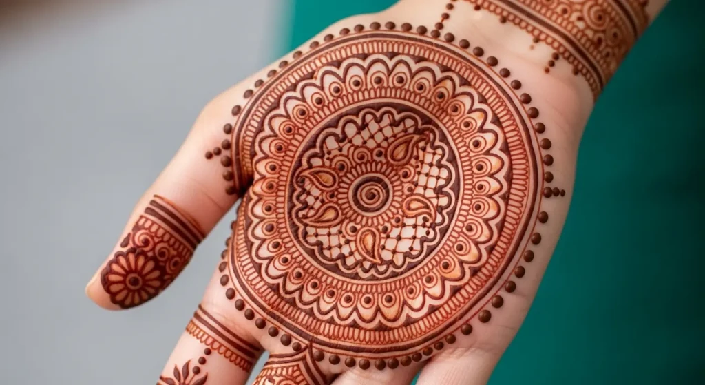 Round Hand Mehndi Design
