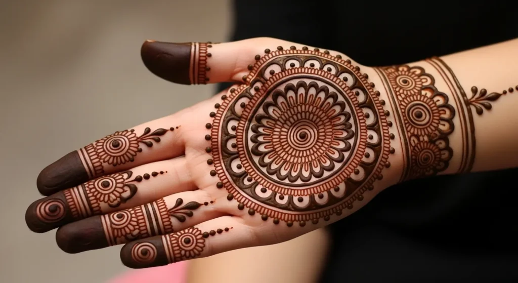 Back Side Round Mehndi Design
