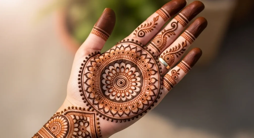 Mehndi Design Simple Round Shape
