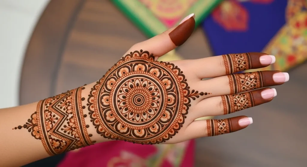Simple Mehndi Design Round
