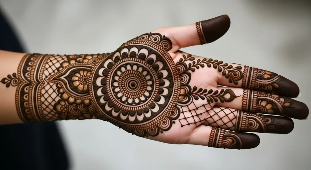 Full Hand Round Mehndi Design
