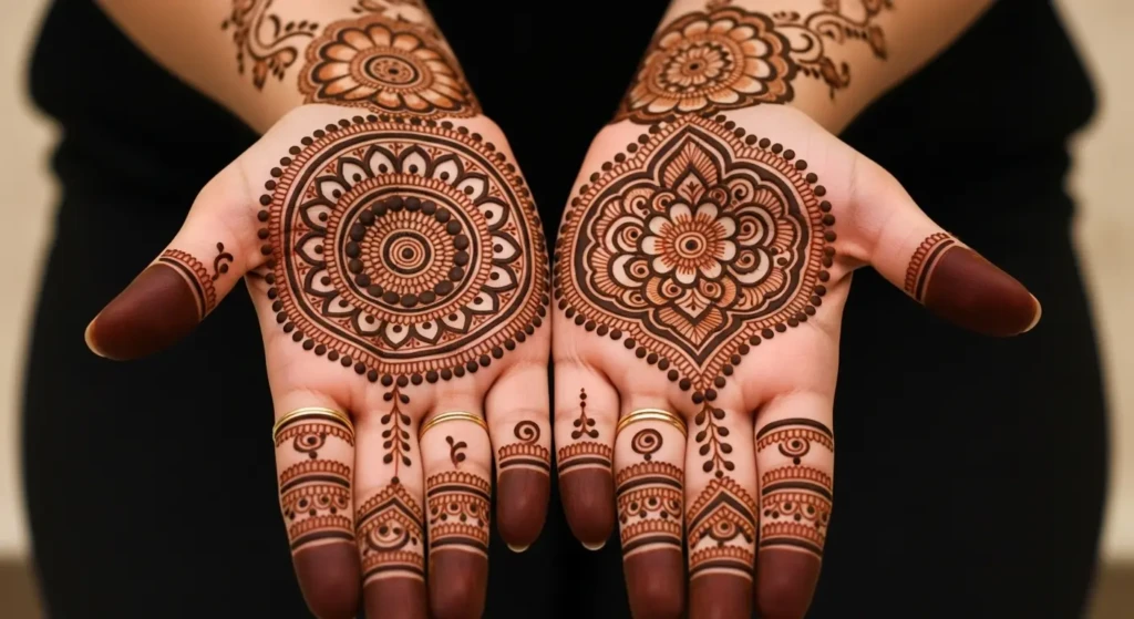 circular mehndi design
