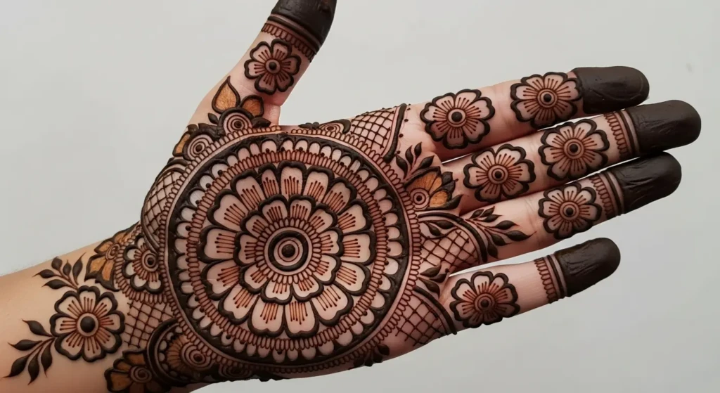 Easy Round Mehndi Design
