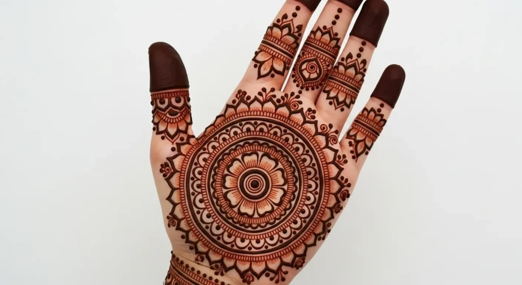 Stylish Circle Mehndi Design
