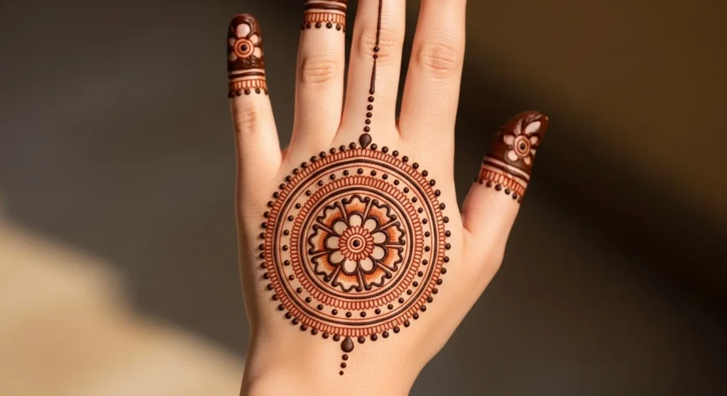 Simple Hand Round Mehndi Design

