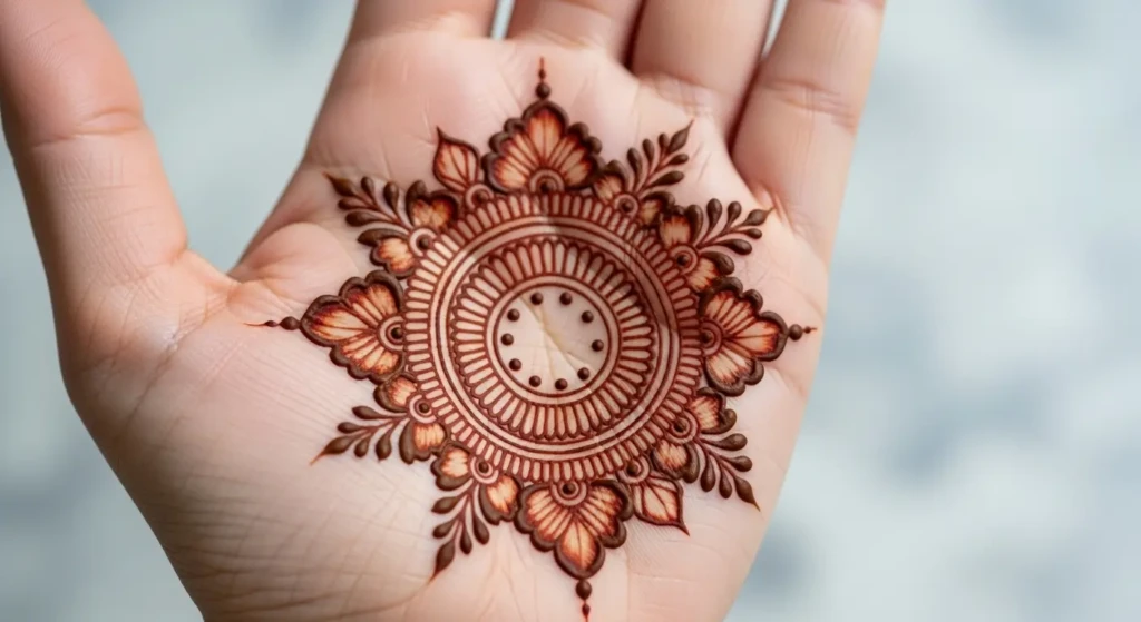 Round Easy Mehndi Design
