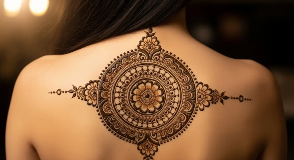 mehndi design round shape simple
