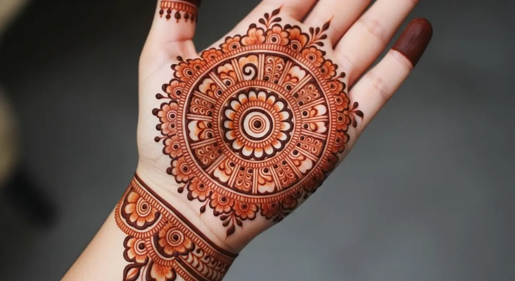 Round Back Side Mehndi Design
