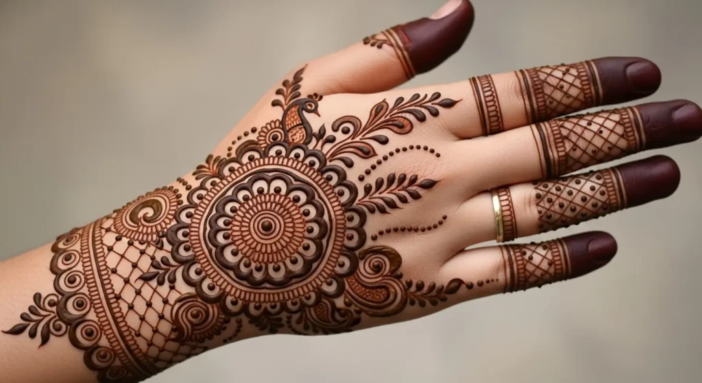 Stylish Back Side Mehndi Design