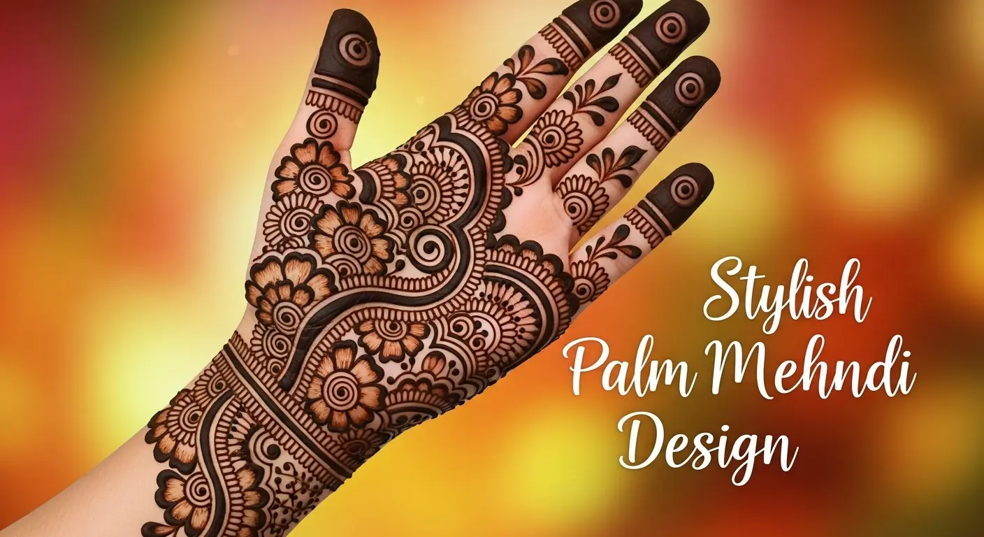 stylish palm mehndi design