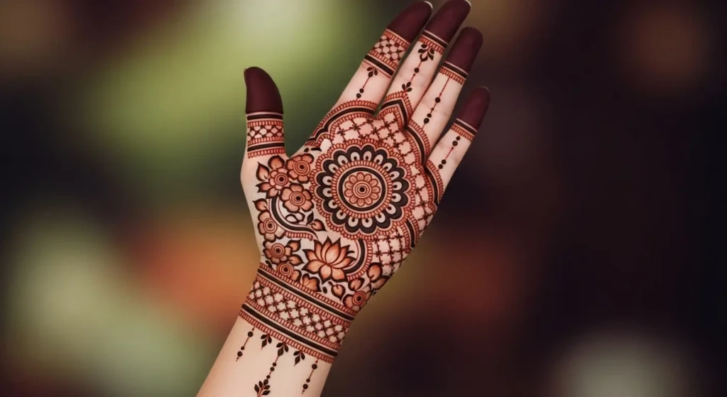 palm mehndi design simple

