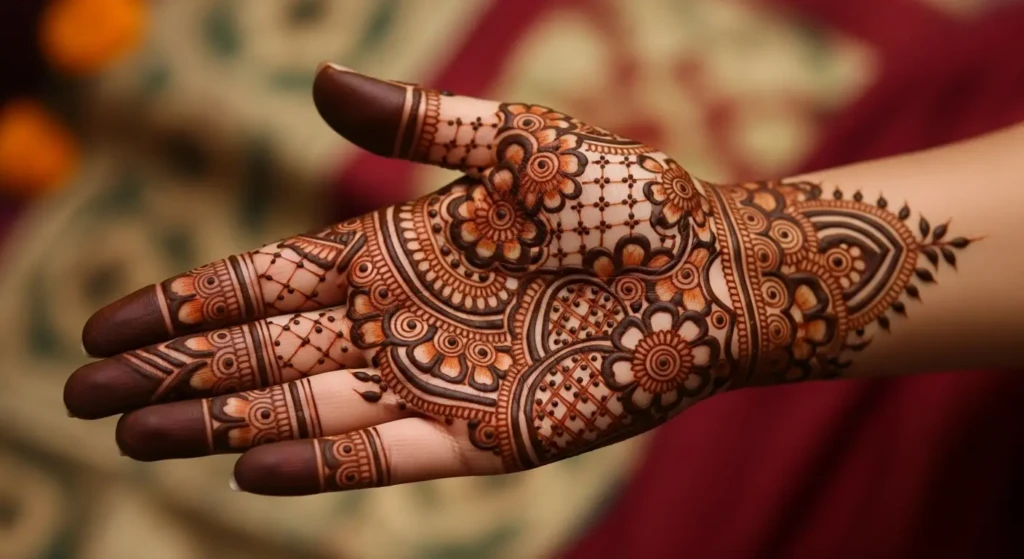 Palm Mehndi Design Back Side
