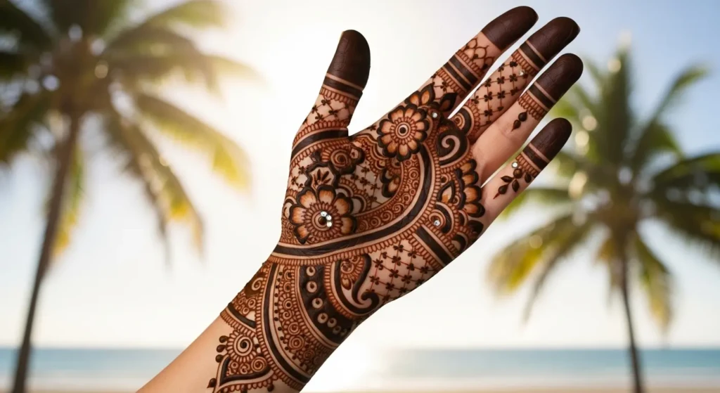 Easy Palm Mehndi Design
