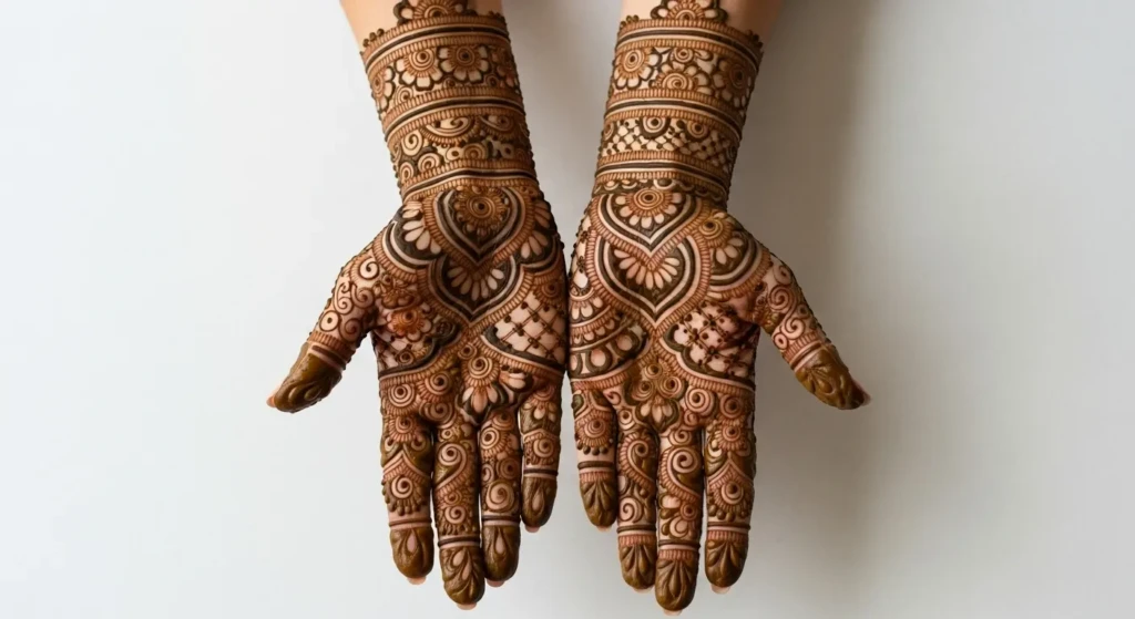 modern palm mehndi design
