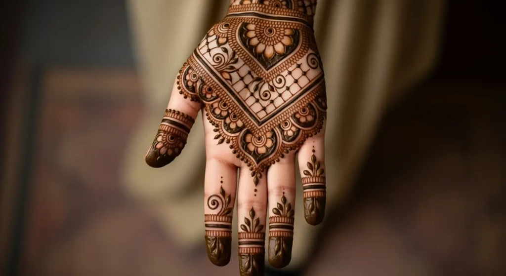 Mehndi Design Front Hand only Palm
