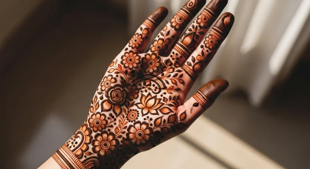 Mehndi Design Palm Back Side
